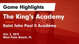 The King's Academy vs Saint John Paul II Academy Game Highlights - Oct. 2, 2019