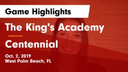 The King's Academy vs Centennial  Game Highlights - Oct. 2, 2019