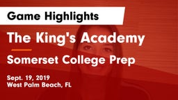 The King's Academy vs Somerset College Prep Game Highlights - Sept. 19, 2019
