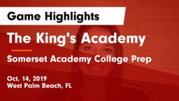 The King's Academy vs Somerset Academy College Prep Game Highlights - Oct. 14, 2019