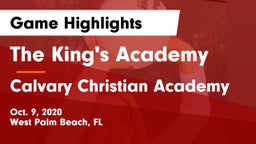 The King's Academy vs Calvary Christian Academy Game Highlights - Oct. 9, 2020