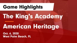 The King's Academy vs American Heritage Game Highlights - Oct. 6, 2020