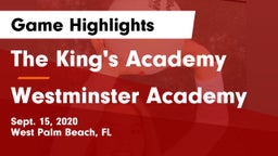 The King's Academy vs Westminster Academy Game Highlights - Sept. 15, 2020