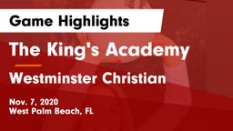 The King's Academy vs Westminster Christian  Game Highlights - Nov. 7, 2020
