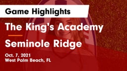 The King's Academy vs Seminole Ridge Game Highlights - Oct. 7, 2021