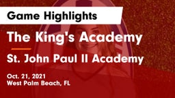 The King's Academy vs St. John Paul II Academy Game Highlights - Oct. 21, 2021