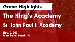 The King's Academy vs St. John Paul II Academy Game Highlights - Nov. 2, 2021