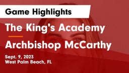 The King's Academy vs Archbishop McCarthy Game Highlights - Sept. 9, 2023