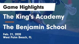 The King's Academy vs The Benjamin School Game Highlights - Feb. 21, 2020