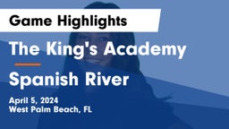 The King's Academy vs Spanish River  Game Highlights - April 5, 2024