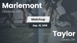 Matchup: Mariemont High vs. Taylor  2016
