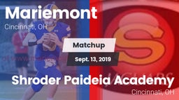 Matchup: Mariemont High vs. Shroder Paideia Academy  2019