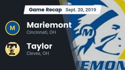 Recap: Mariemont  vs. Taylor  2019