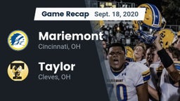 Recap: Mariemont  vs. Taylor  2020