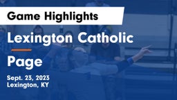 Lexington Catholic  vs Page  Game Highlights - Sept. 23, 2023