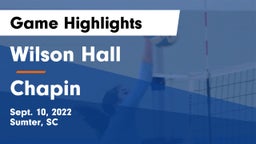 Wilson Hall  vs Chapin  Game Highlights - Sept. 10, 2022