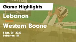 Lebanon  vs Western Boone  Game Highlights - Sept. 26, 2022