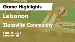 Lebanon  vs Zionsville Community  Game Highlights - Sept. 19, 2023