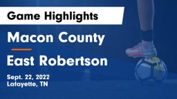 Macon County  vs East Robertson  Game Highlights - Sept. 22, 2022