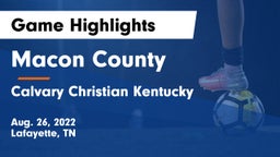 Macon County  vs Calvary Christian Kentucky  Game Highlights - Aug. 26, 2022