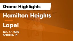 Hamilton Heights  vs Lapel  Game Highlights - Jan. 17, 2020