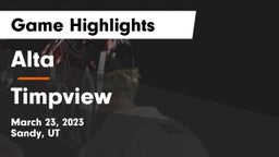 Alta  vs Timpview  Game Highlights - March 23, 2023