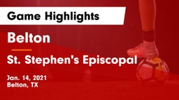 Belton  vs St. Stephen's Episcopal  Game Highlights - Jan. 14, 2021