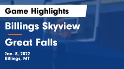 Billings Skyview  vs Great Falls  Game Highlights - Jan. 8, 2022