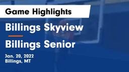 Billings Skyview  vs Billings Senior  Game Highlights - Jan. 20, 2022