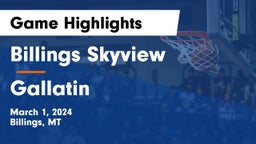 Billings Skyview  vs Gallatin  Game Highlights - March 1, 2024