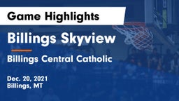 Billings Skyview  vs Billings Central Catholic  Game Highlights - Dec. 20, 2021
