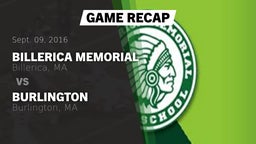 Recap: Billerica Memorial  vs. Burlington  2016