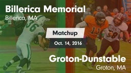 Matchup: Billerica Memorial vs. Groton-Dunstable  2016