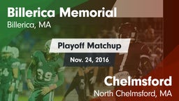 Matchup: Billerica Memorial vs. Chelmsford  2016