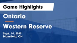 Ontario  vs Western Reserve  Game Highlights - Sept. 14, 2019