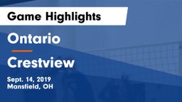 Ontario  vs Crestview  Game Highlights - Sept. 14, 2019