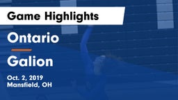 Ontario  vs Galion  Game Highlights - Oct. 2, 2019