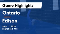 Ontario  vs Edison  Game Highlights - Sept. 1, 2020