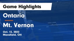 Ontario  vs Mt. Vernon   Game Highlights - Oct. 13, 2022