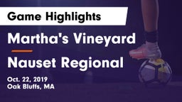 Martha's Vineyard  vs Nauset Regional  Game Highlights - Oct. 22, 2019