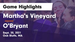 Martha's Vineyard  vs O'Bryant  Game Highlights - Sept. 20, 2021