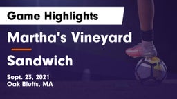 Martha's Vineyard  vs Sandwich  Game Highlights - Sept. 23, 2021