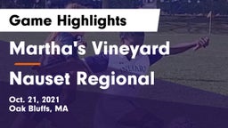 Martha's Vineyard  vs Nauset Regional  Game Highlights - Oct. 21, 2021