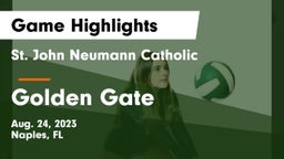 St. John Neumann Catholic  vs Golden Gate  Game Highlights - Aug. 24, 2023
