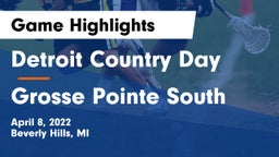 Detroit Country Day  vs Grosse Pointe South  Game Highlights - April 8, 2022