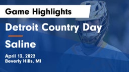 Detroit Country Day  vs Saline  Game Highlights - April 13, 2022