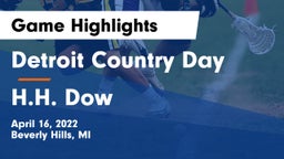 Detroit Country Day  vs H.H. Dow  Game Highlights - April 16, 2022