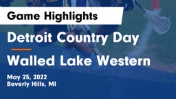 Detroit Country Day  vs Walled Lake Western  Game Highlights - May 25, 2022