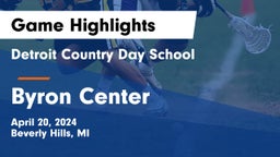 Detroit Country Day School vs Byron Center  Game Highlights - April 20, 2024