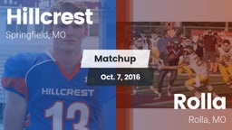 Matchup: Hillcrest High vs. Rolla  2016